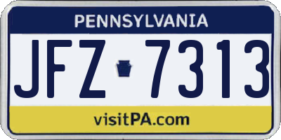 PA license plate JFZ7313