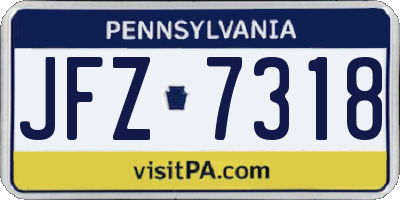 PA license plate JFZ7318