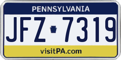 PA license plate JFZ7319