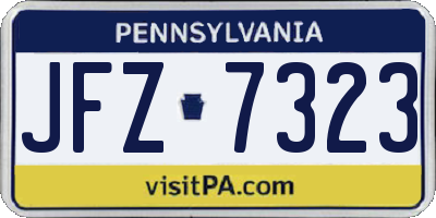 PA license plate JFZ7323