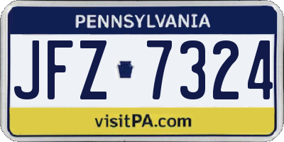 PA license plate JFZ7324