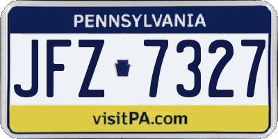 PA license plate JFZ7327