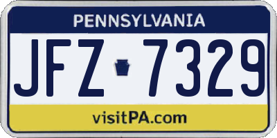 PA license plate JFZ7329