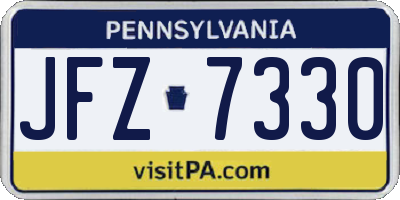 PA license plate JFZ7330