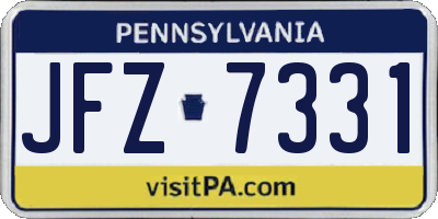 PA license plate JFZ7331