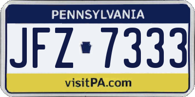 PA license plate JFZ7333