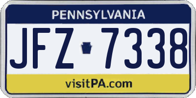 PA license plate JFZ7338