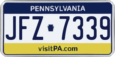 PA license plate JFZ7339