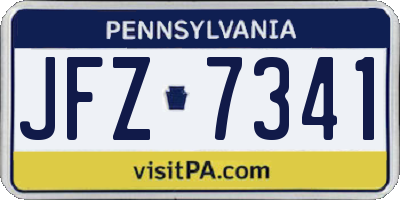 PA license plate JFZ7341
