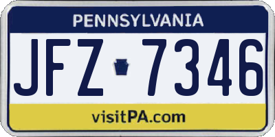 PA license plate JFZ7346