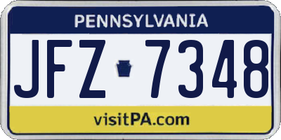 PA license plate JFZ7348