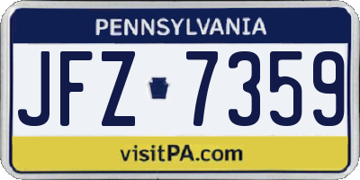 PA license plate JFZ7359