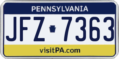 PA license plate JFZ7363