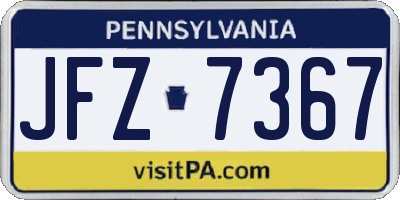 PA license plate JFZ7367