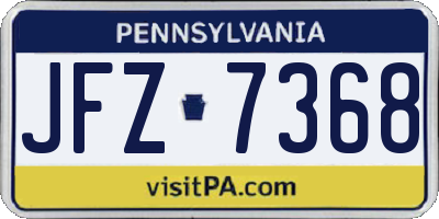 PA license plate JFZ7368