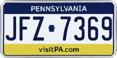 PA license plate JFZ7369