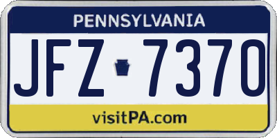PA license plate JFZ7370