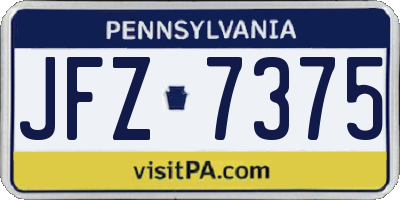 PA license plate JFZ7375