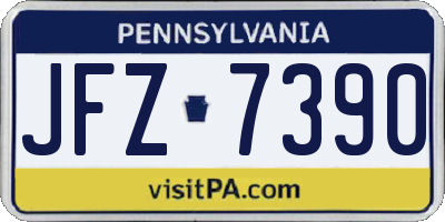 PA license plate JFZ7390