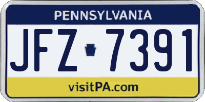 PA license plate JFZ7391