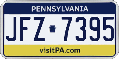 PA license plate JFZ7395