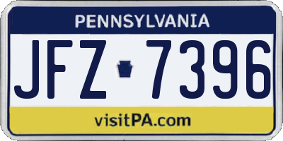 PA license plate JFZ7396