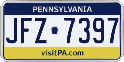 PA license plate JFZ7397