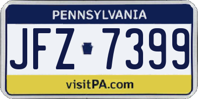 PA license plate JFZ7399