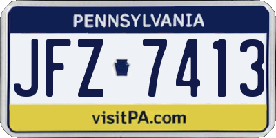 PA license plate JFZ7413