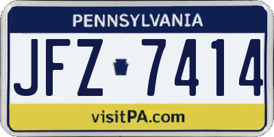 PA license plate JFZ7414