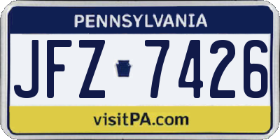 PA license plate JFZ7426