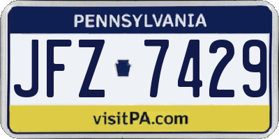 PA license plate JFZ7429
