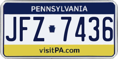 PA license plate JFZ7436