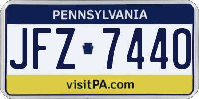 PA license plate JFZ7440