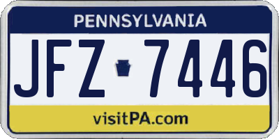 PA license plate JFZ7446
