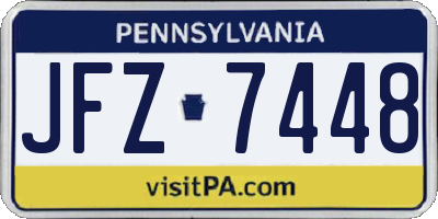 PA license plate JFZ7448