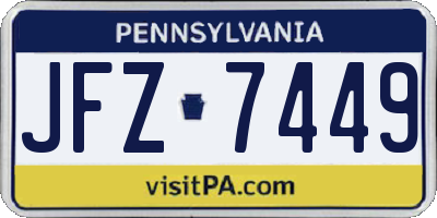PA license plate JFZ7449