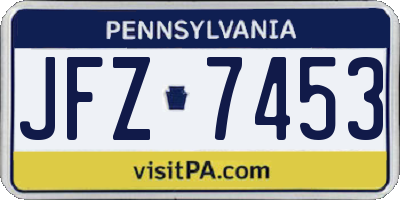 PA license plate JFZ7453