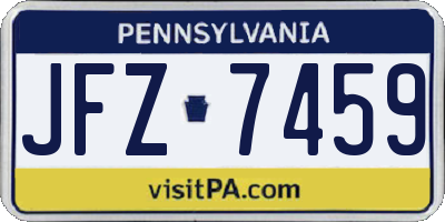 PA license plate JFZ7459