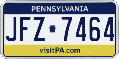 PA license plate JFZ7464