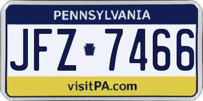 PA license plate JFZ7466