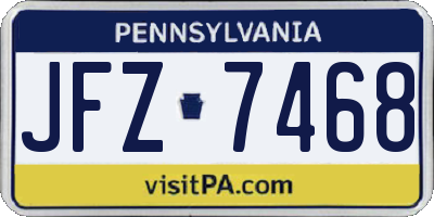 PA license plate JFZ7468