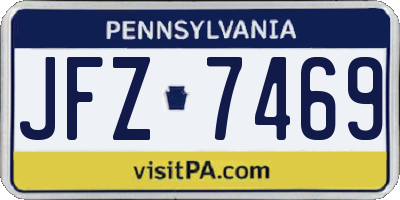 PA license plate JFZ7469