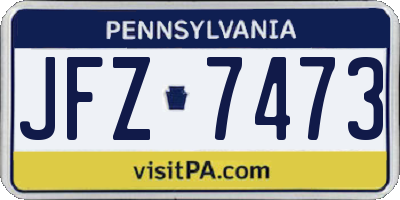 PA license plate JFZ7473
