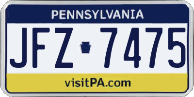 PA license plate JFZ7475