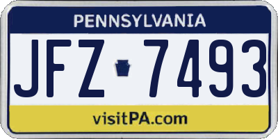 PA license plate JFZ7493