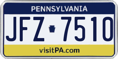 PA license plate JFZ7510