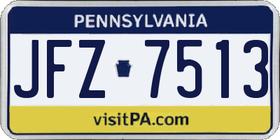 PA license plate JFZ7513