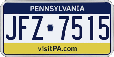 PA license plate JFZ7515