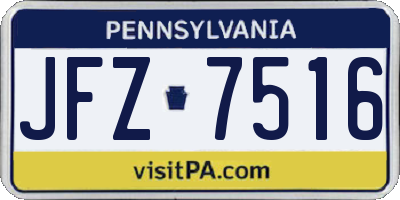 PA license plate JFZ7516